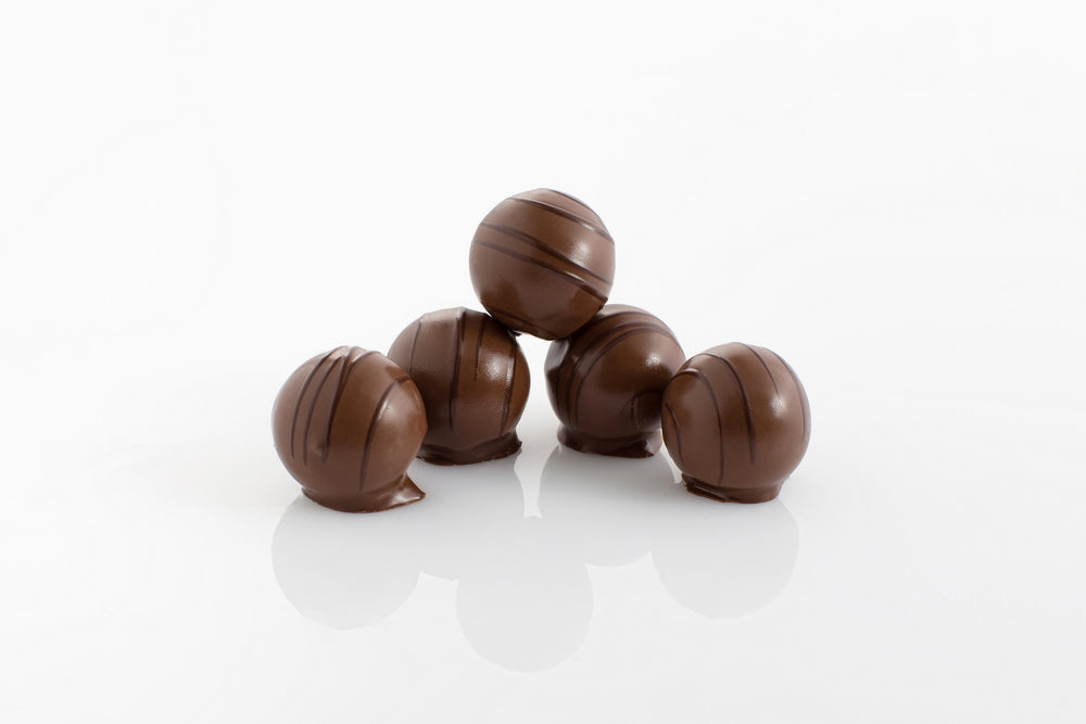 Stack of 5 Butterscotch Cream Truffles from Share Chocolates