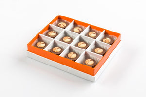 Caramel Cream 12 Piece Gift Box Angled View Open