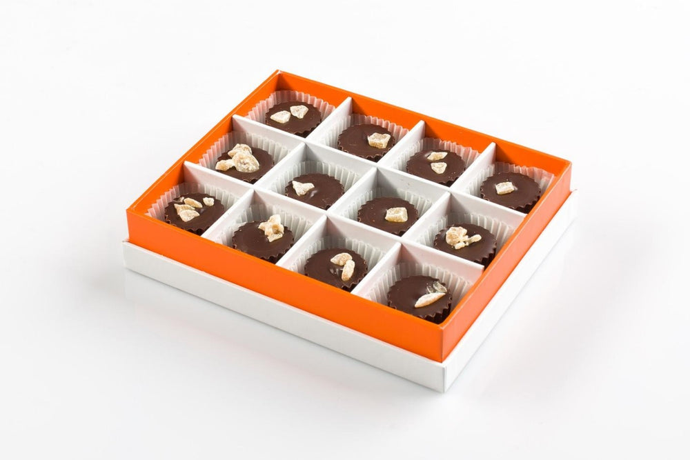 Ginger Truffle 12 Piece Gift Box Angled View Open