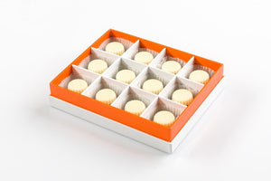 Milk On White 12 Piece Gift Box Angled View Open