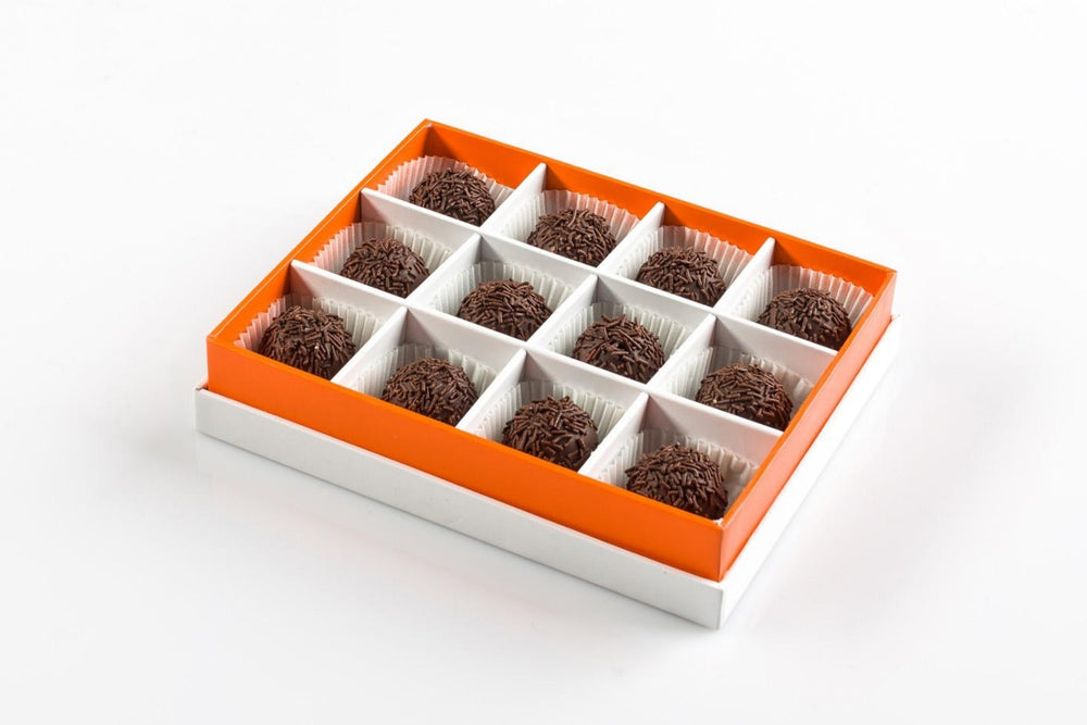 Rum Ball 12 Piece Gift Box Angled View Open