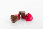 Stack of 5 Strawberry Cream Heart Shaped Truffles from Share Chocolates